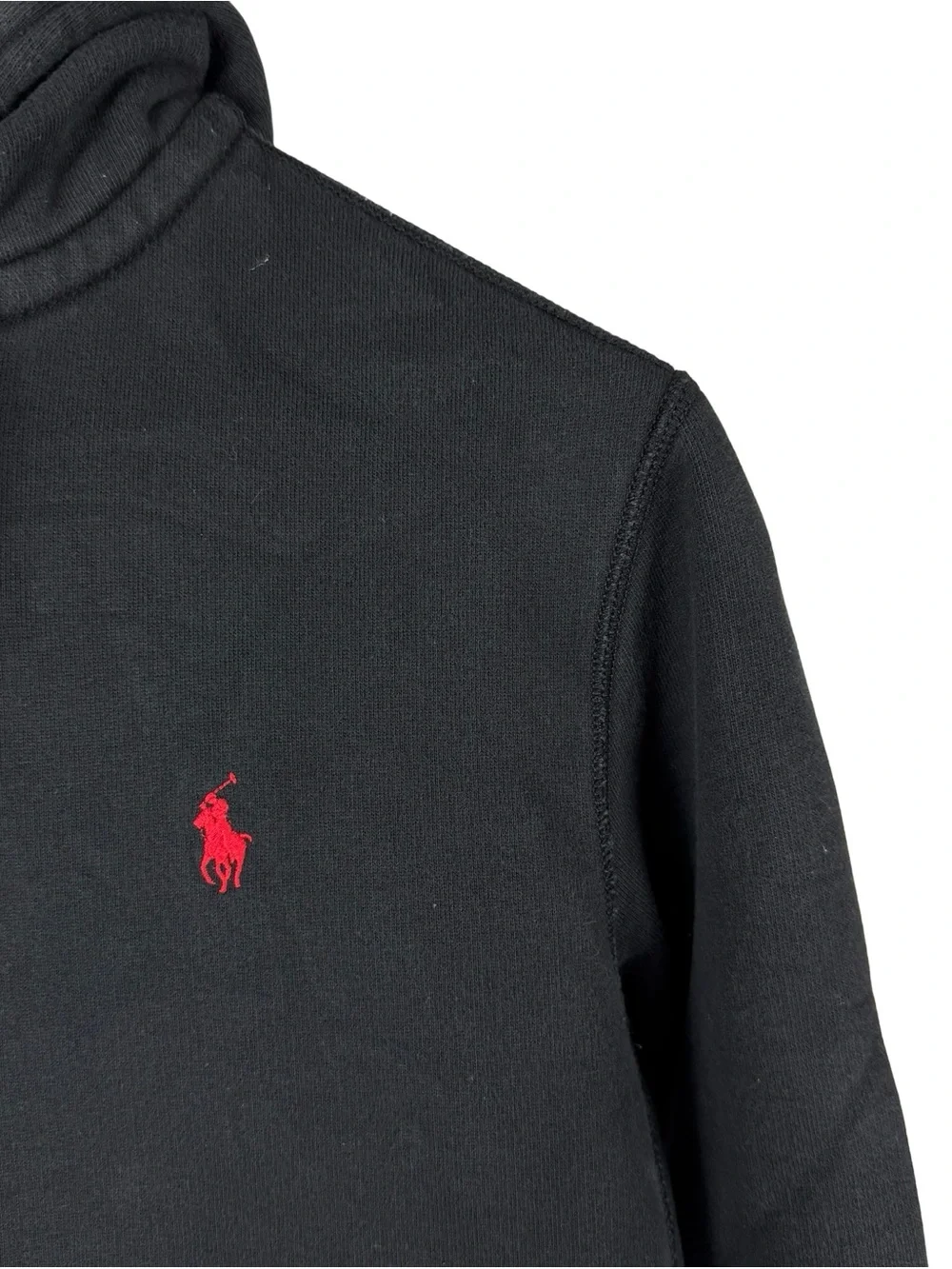 Mens Polo Ralph Lauren Small Pony Full Zip Black Heavyweight Hoodie Size S